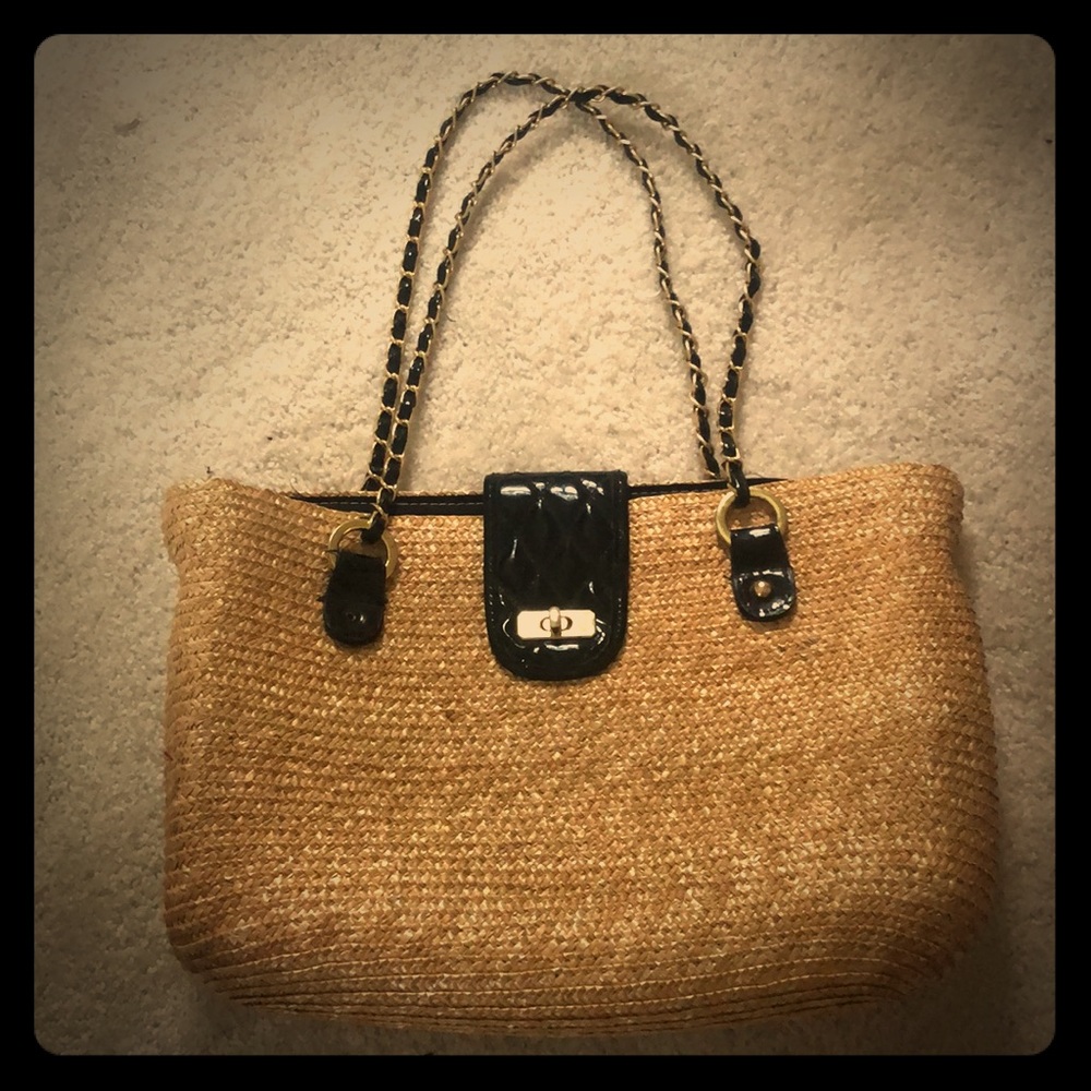 Chain Link Straw Tote